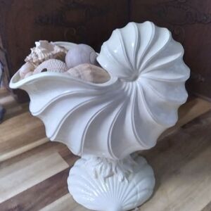 Nautilus Shell Ceramic Vase